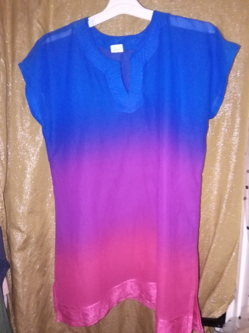 Blue to Pink Ombre Tunic/ Cover Up Top